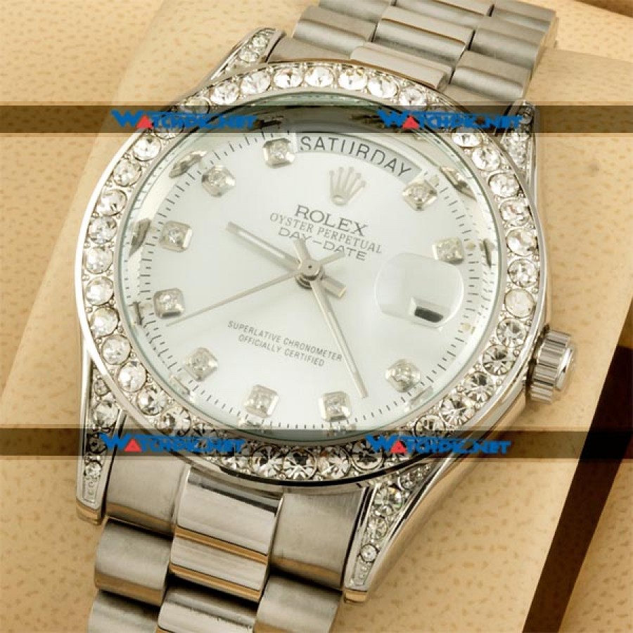 Rolex Oyester Perpetual Date Just Diamonds Silver